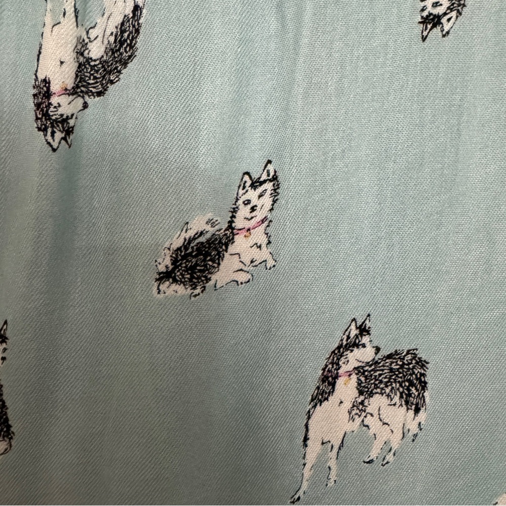 Kate Spade Light Blue Husky Print Scarf